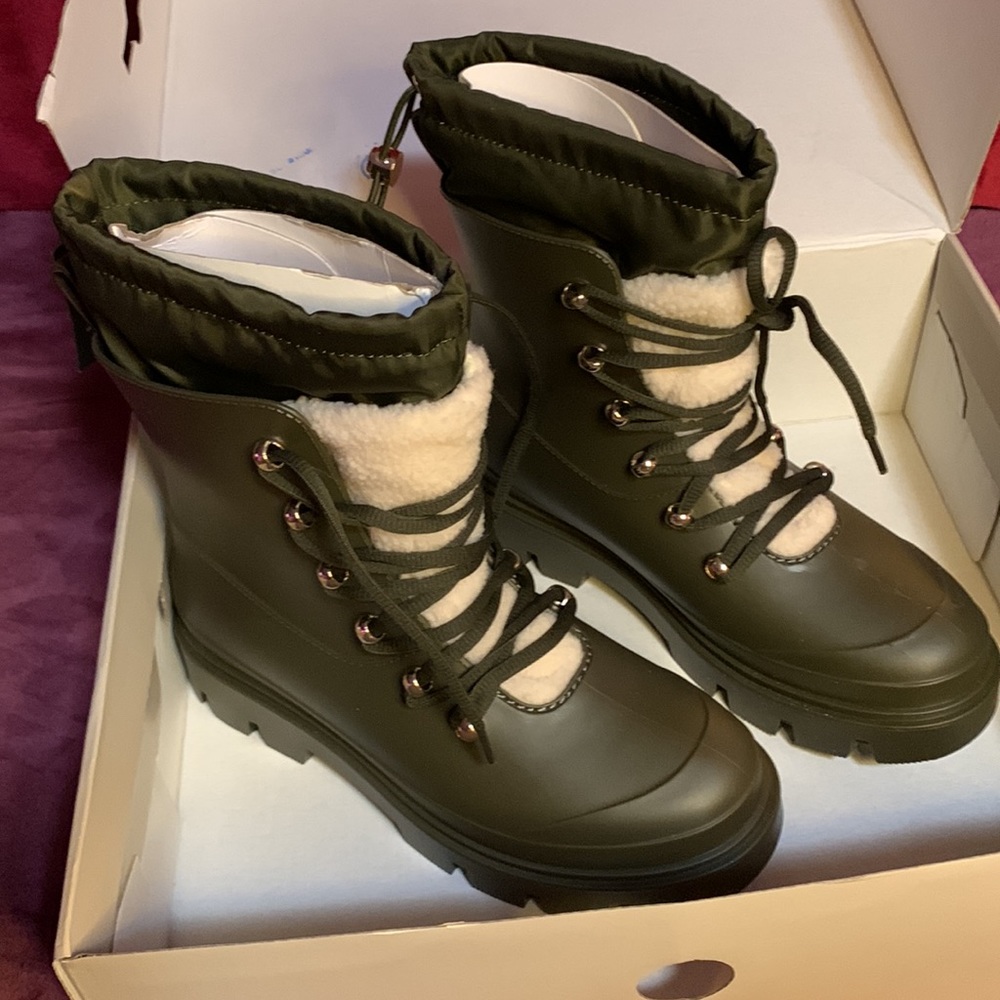 NEW Marc Fischer LTD Freely Waterproof Lace Up Rain Boots - Picture 3 of 8